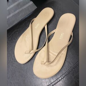 TKEES Women's foundation flip flop leather Tan Sandals US 7